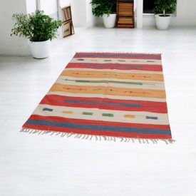 Indian Kilim rug 140x200 modern cotton Kilim rug