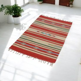 Indian Kilim rug 70x140 modern Kilim rug