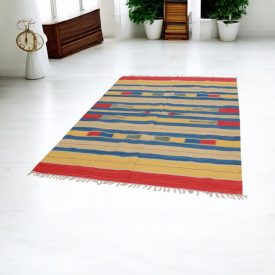 Indian Kilim rug 170x240 modern cotton Kilim rug