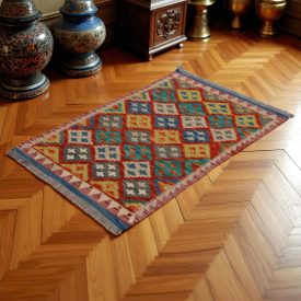Hand woven Afghan wool Chobi Kilim rug 84x124 cm