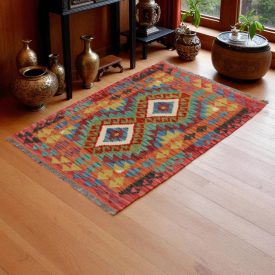 Wool Kilim Chobi 82x118 handwoven Afghan Kilim rug