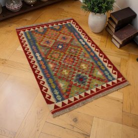 Hand woven ethnic Chobi Kilim rug 98x144 cm