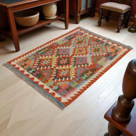 Wool Kilim rug Chobi 145x103 handwoven Afghan Kilim rug