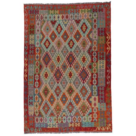 Ethnic Kelim rug Chobi 203x291 Handmade Afghan wool Kilim rug