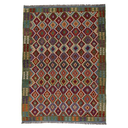 Ethnic Kelim rug Chobi 213x287 Handmade Afghan wool Kilim rug