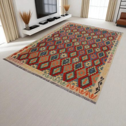 Ethnic Kilim rug Chobi 203x296 Handmade Afghan wool Kilim rug