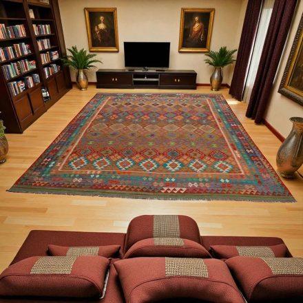 Ethnic Kelim rug Chobi 300x394 Handmade Afghan wool Kilim rug