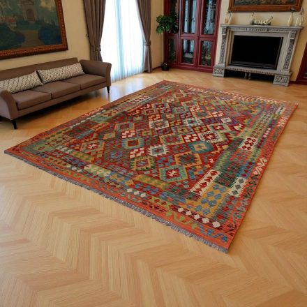 Ethnic Kelim rug Chobi 250x342 Handmade Afghan wool Kilim rug