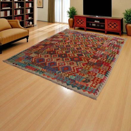 Ethnic Kelim rug Chobi 248x308 Handmade Afghan wool Kilim rug