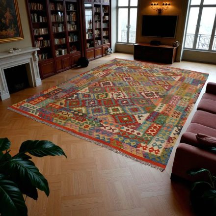 Ethnic Kelim rug Chobi 250x341 Handmade Afghan wool Kilim rug
