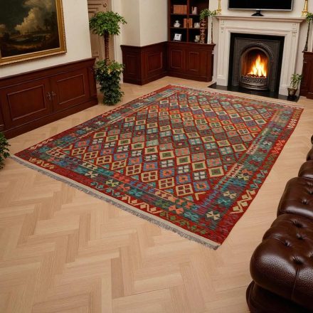 Ethnic Kelim rug Chobi 245x340 Handmade Afghan wool Kilim rug