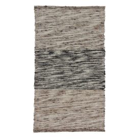 Thick woven rug Rustic 70x124 wool modern rug