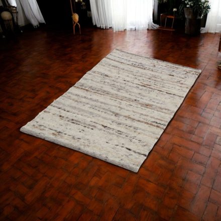 Thick wool rug Rustic 70x131 beige carpet