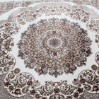 Classic carpet beige brown Isfahan 140x200 polyester rug for living room or bedroom