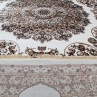 Classic carpet beige brown Isfahan 140x200 polyester rug for living room or bedroom