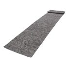 Grey wool runner rug Rustic 90x438 wool carpet to hallway