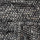 Grey wool runner rug Rustic 90x438 wool carpet to hallway