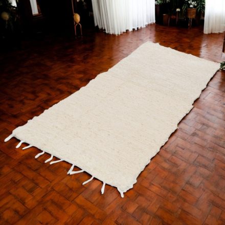 Soft rug 70x195 beige cotton runner carpet
