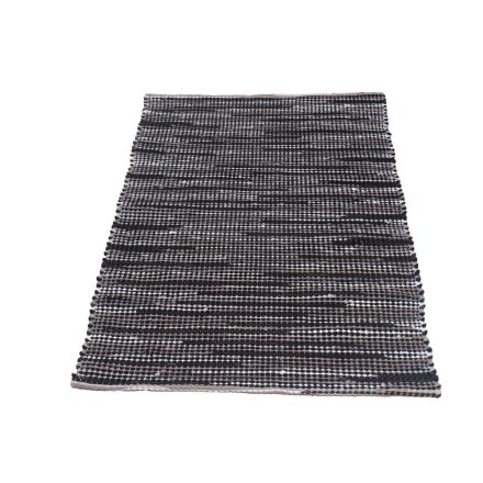 Rag rug 79x51 black cotton rag rug