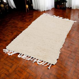 Soft rug 76x133 beige cotton carpet
