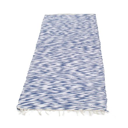 Rag rug 74x201 blue-white cotton rag rug
