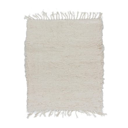 Fluffy carpet beige 79x89 long fibre soft rag rug