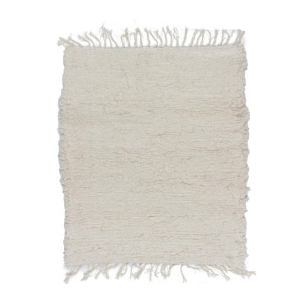 Fluffy carpet beige 79x89 long fibre soft rag rug