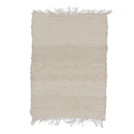 Fluffy carpet beige 78x97 long fibre soft rag rug
