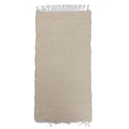 Fluffy carpet beige 71x147 long fibre soft rag rug