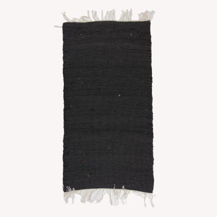 Rag rug 71x135 black cotton rag rug
