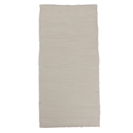 Rag rug 121x60 beige cotton Rag rug