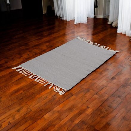 Rag rug 72x136 grey cotton carpet
