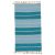 Rag rug 129x71 blue cotton Rag rug