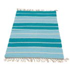 Rag rug 129x71 blue cotton Rag rug