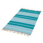 Rag rug 129x71 blue cotton Rag rug
