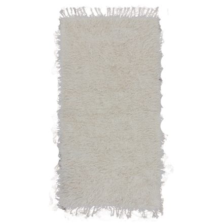 Rag rug 134x70 fluffy beige cotton Rag rug
