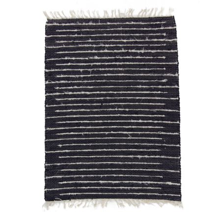 Rag rug 72x96 black cotton rag rug