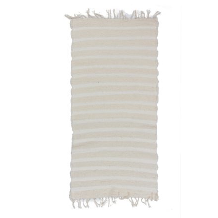 Fluffy carpet beige 66x136 long fibre soft rag rug