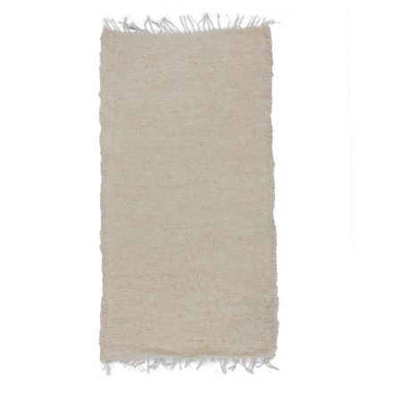 Fluffy carpet beige 74x144 long fibre soft rag rug