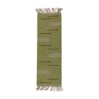 Rag rug 80x270 green cotton runnger rug