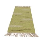 Rag rug 80x270 green cotton runnger rug
