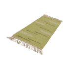 Rag rug 80x270 green cotton runnger rug