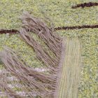 Rag rug 80x270 green cotton runnger rug