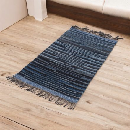 Rag rug 70x139 blue cotton carpet