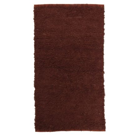 Rag rug 126x70 fluffy brown cotton Rag rug