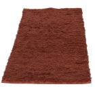 Rag rug 126x70 fluffy brown cotton Rag rug