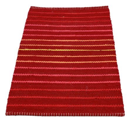 Rag rug 121x60 burgundy cotton Rag rug