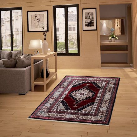 Classic carpet red 140x200 machine-made polyester rug