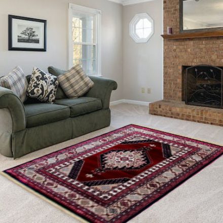 Classic carpet red 160x230 machine-made polyester rug