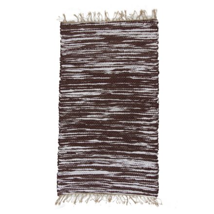 Rag rug 70x124 brown cotton rag rug
